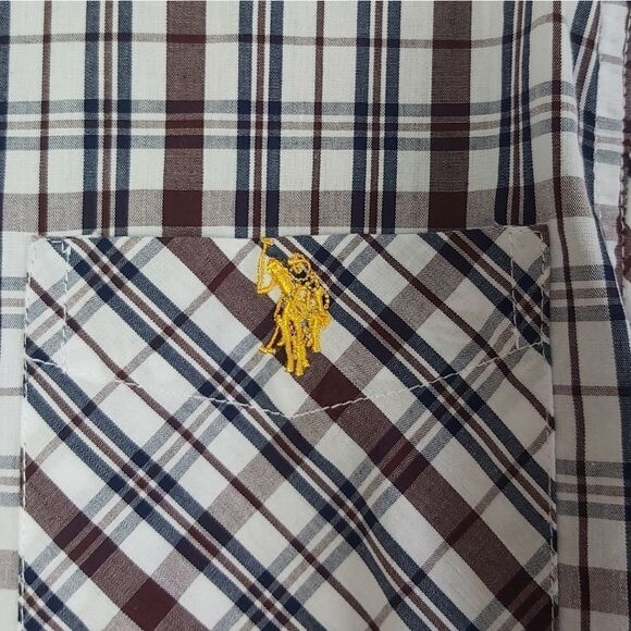 Nwot polo boys plaid button down top 14/16 - Picture 4 of 8